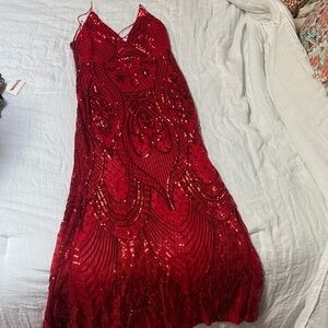 Windsor Radiant Red Sequin Gown